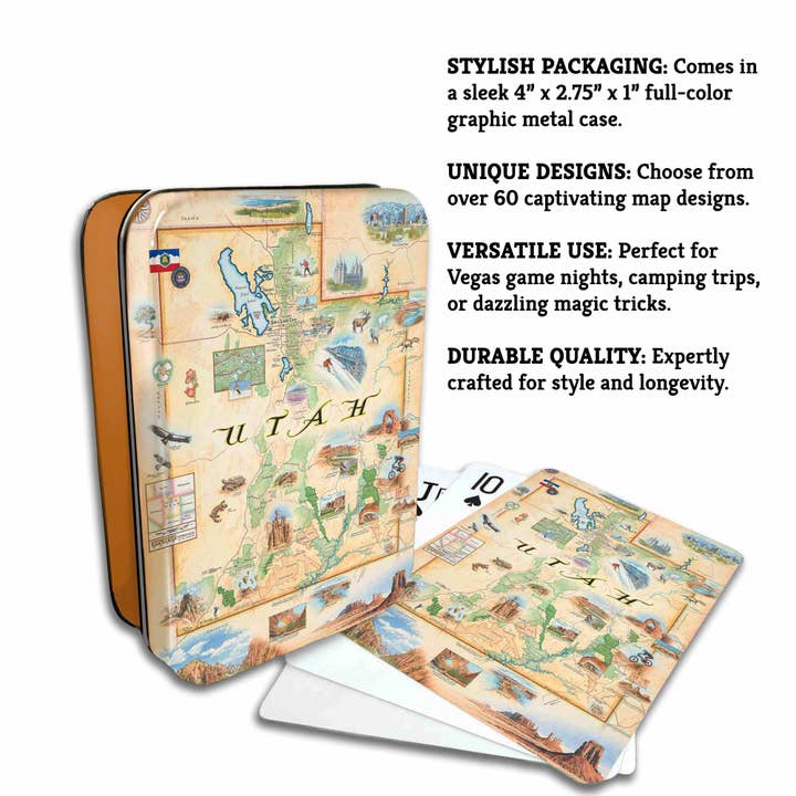 XPLORER MAPS - Wholesale Playing Cards - Utah State Map Playing Cards3