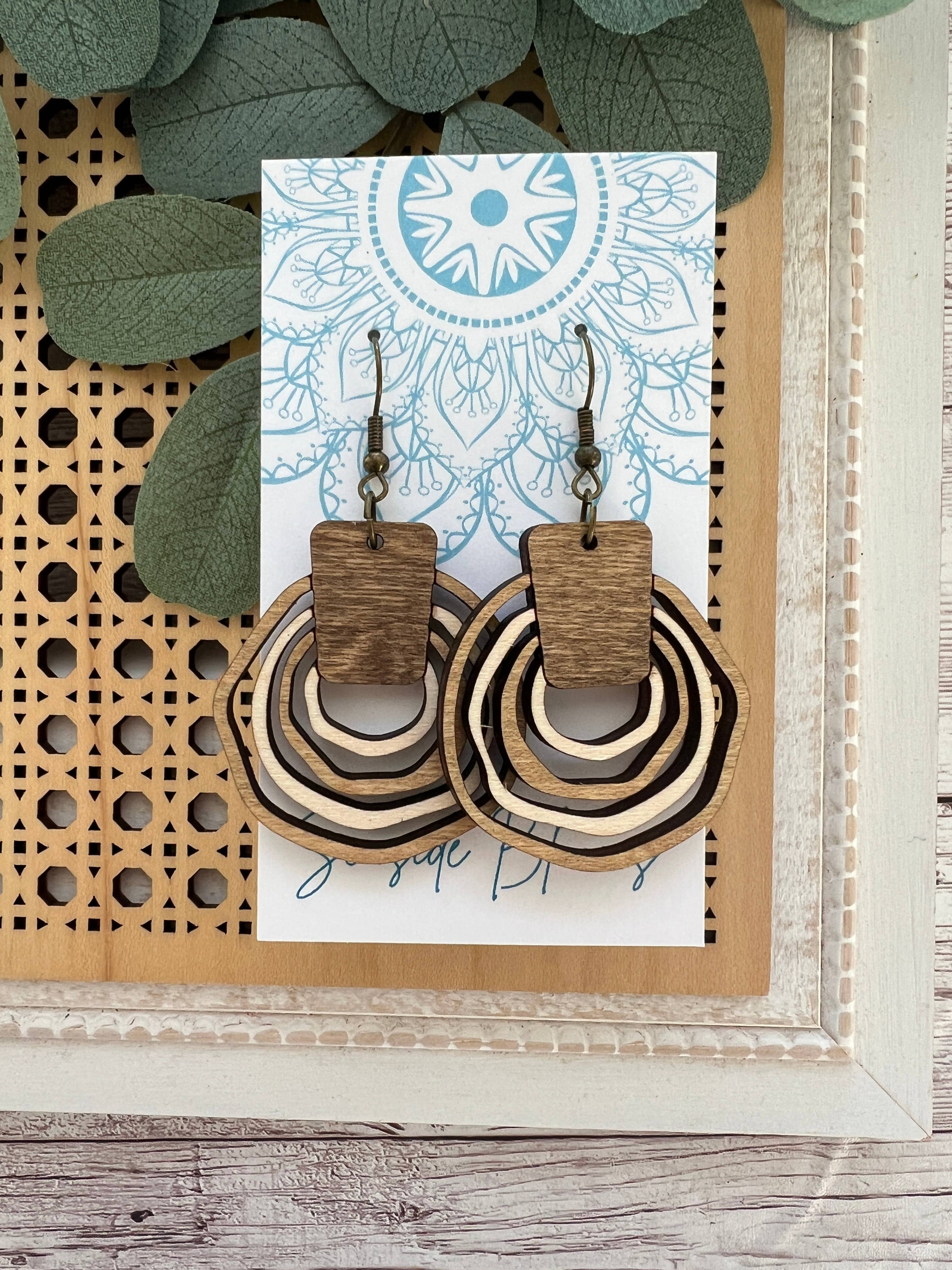 Seasideblooms – Großhandel Ohrhänger – Boho-Handbemalte, leichte Holz-Ohrringe3