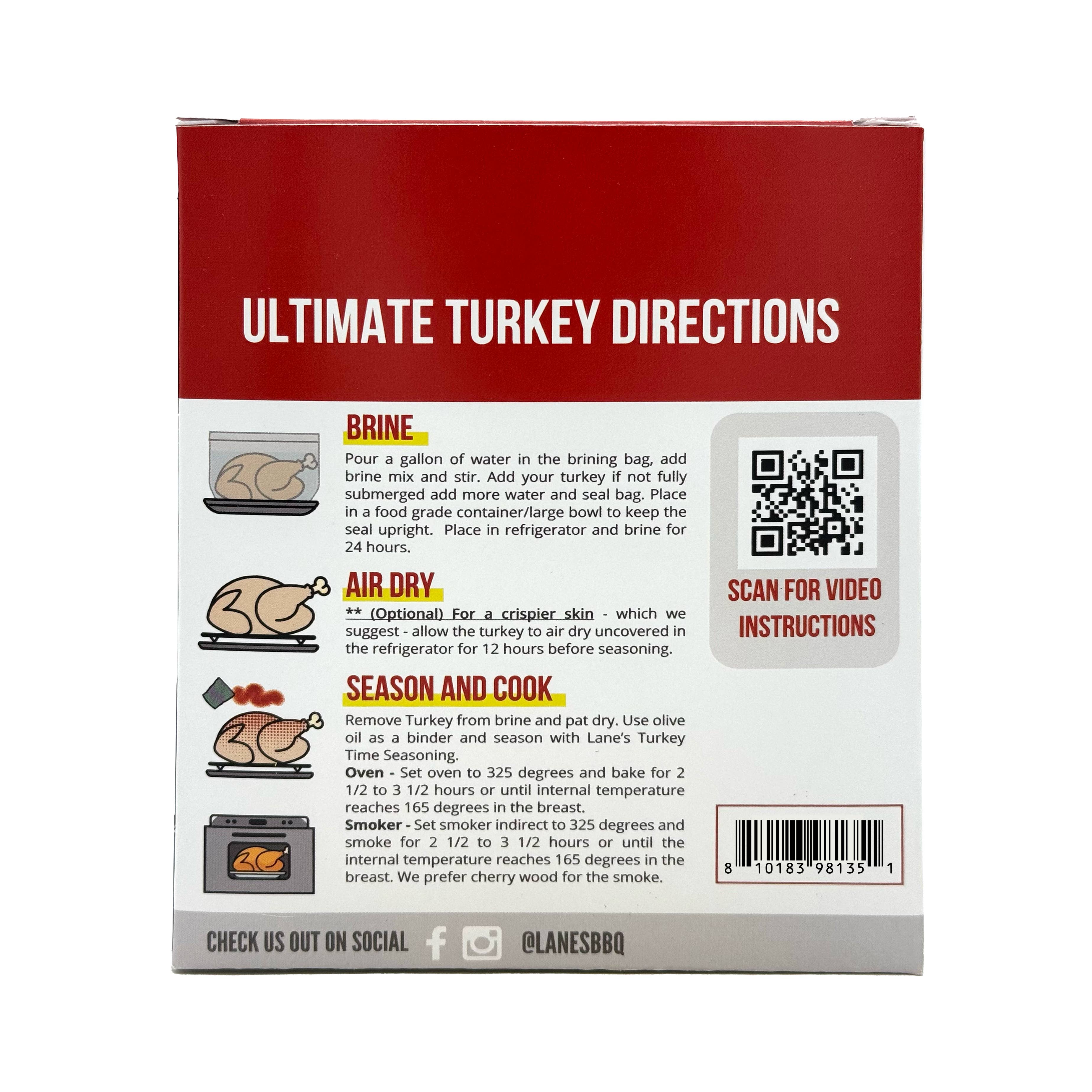 Lane's BBQ - Wholesale Rub - Lane's Turkey Brine Kit - Single Use2