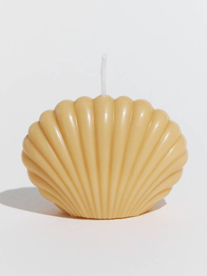 Petite bougie coquille 'Sainte-Marie-de-la-Mer' en pampa voor wholesale door Objet Sauvage