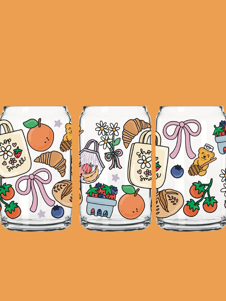 Farmers Market Beer Can Glass for wholesale by YellowBridge