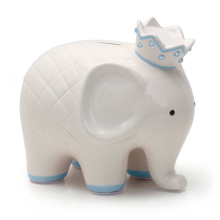Blue Crown Elephant Bank for wholesale by Child To Cherish®