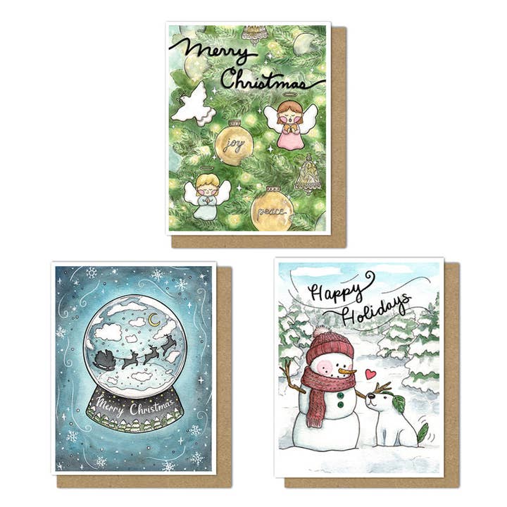 Cartes de Noël magiques (lot de 6) pour la vente par Motif's Art Studio