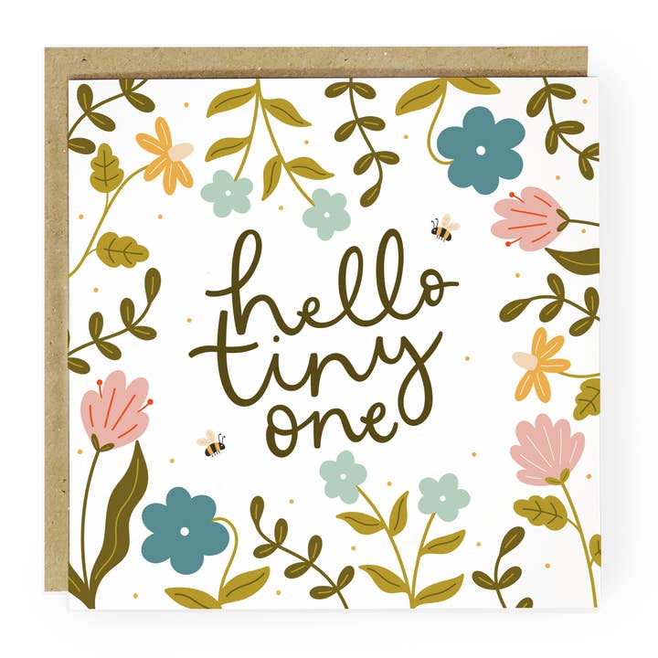 Hello Tiny One New Baby Card for wholesale by Abbie Imagine