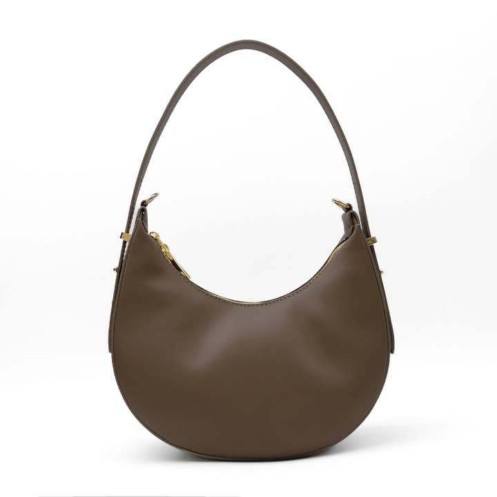 Bolso de piel «Luna», Taupe para venta al por mayor de LaTalia