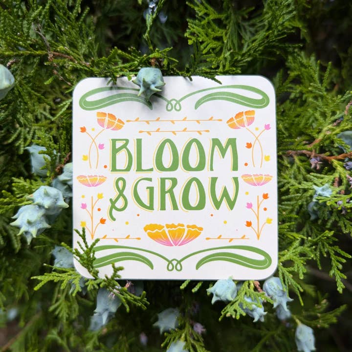 Bloom & Grow - Autocollant en papier inspirant et écologique pour la vente par For Tha Masses Design