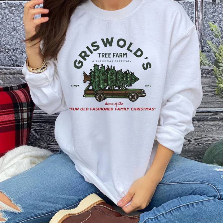Eleven Fashion - Wholesale Graphic Sweatshirt - Women's - Griswold's Christmas Tree Farm Sweatshirt0