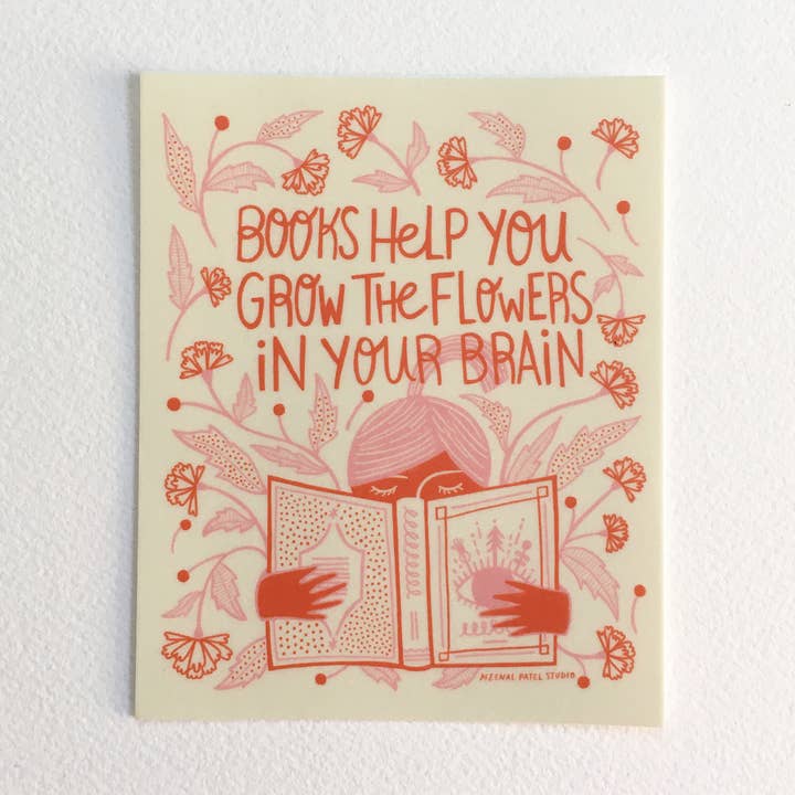 Books Help You Grow Sticker for wholesale by Meenal Patel Studio