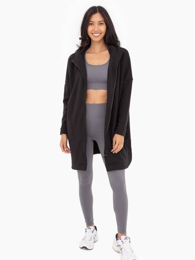 Mono B - Wholesale Jacket - Women's - Longline Zip-Up Jacket with Hood3