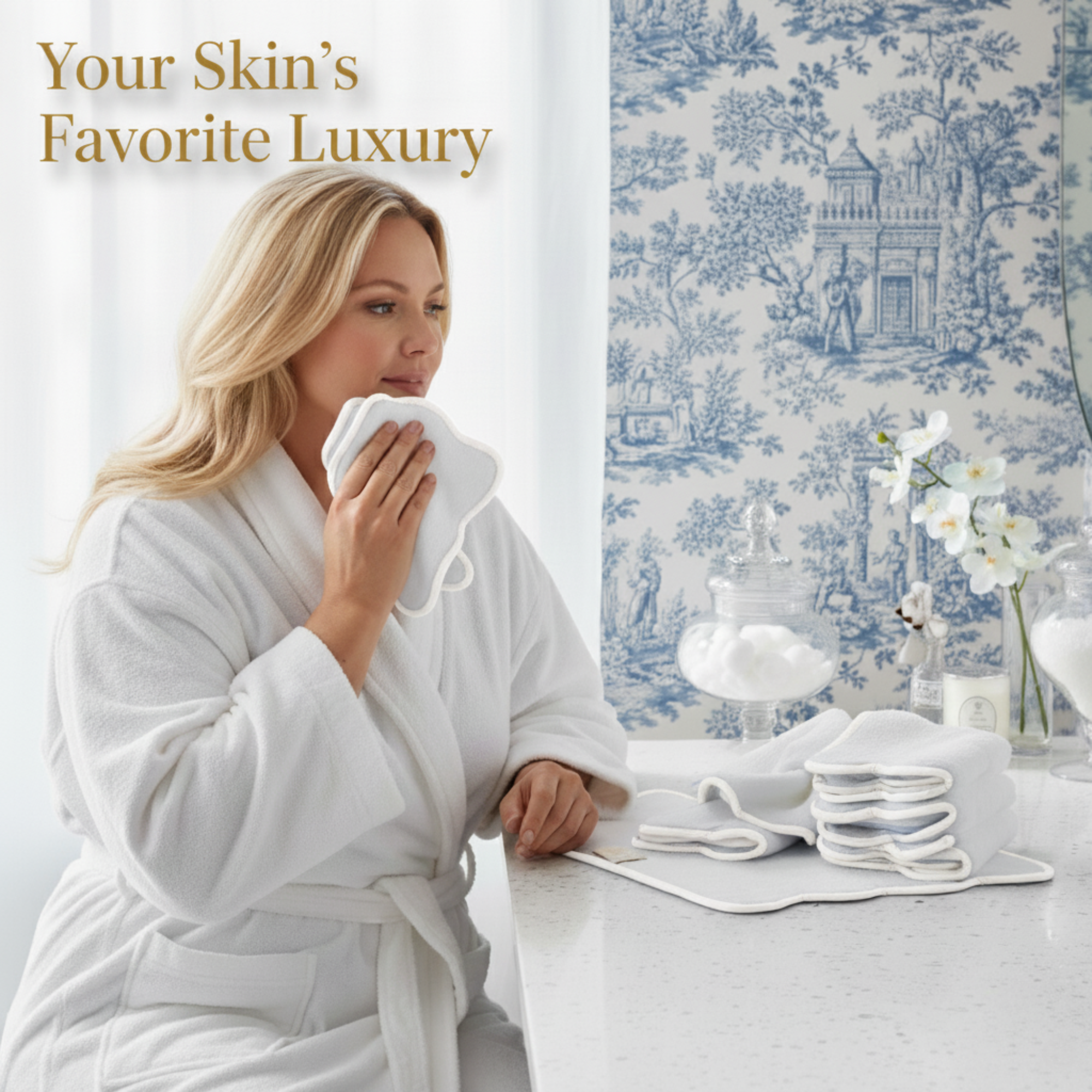 Lotus Linen – wholesale Badrumsmatta – Lyxig badrumsmatta i bomull med kammusselkanter49