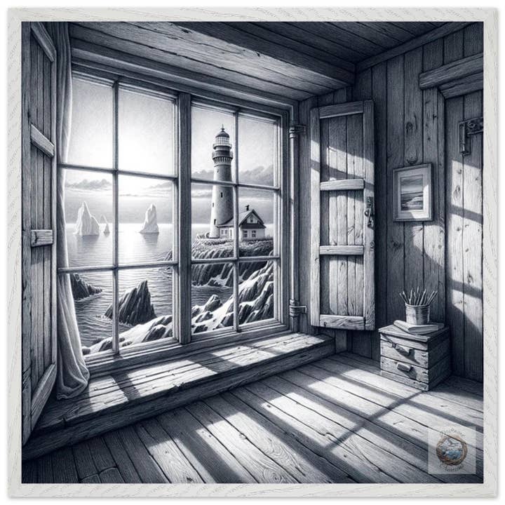 Vue sur le Phare â FenĂȘtre sur la Merveille pour la vente par Driftwood Creations