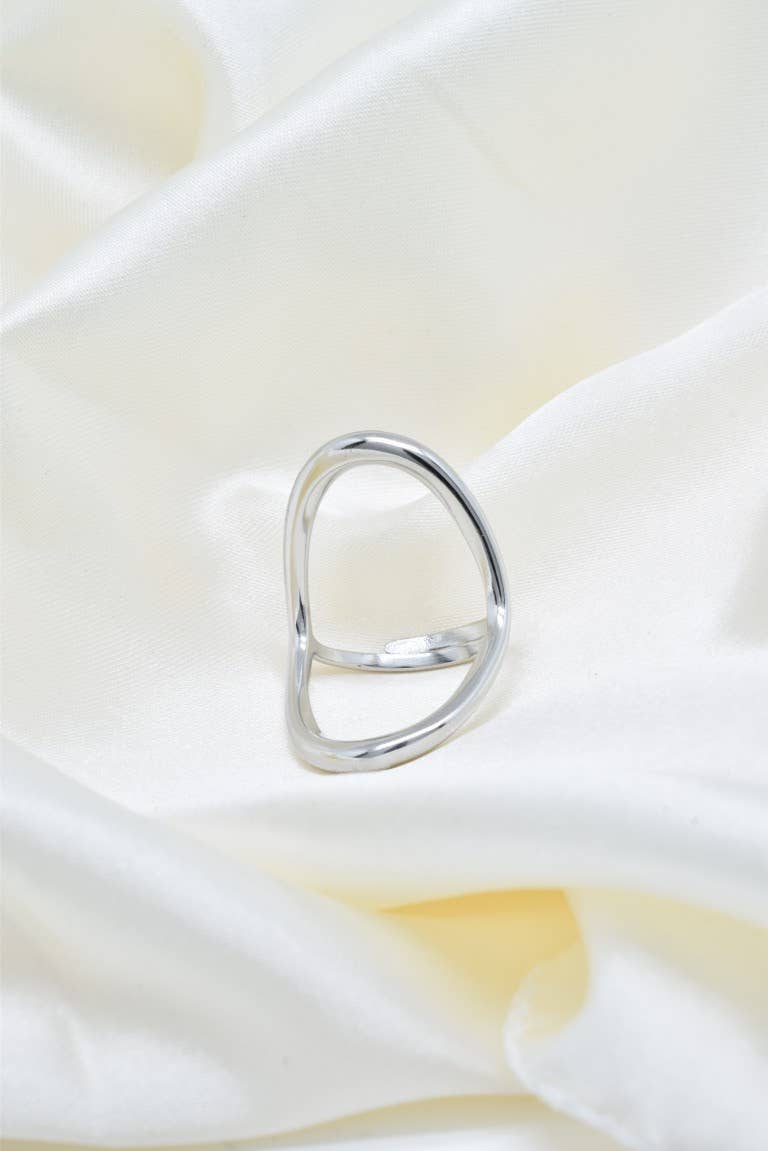 Kapyco - Venta al por mayor Anillo de banda/apilable - Anillo ajustable de acero inoxidable dorado o plateado - BG3102302