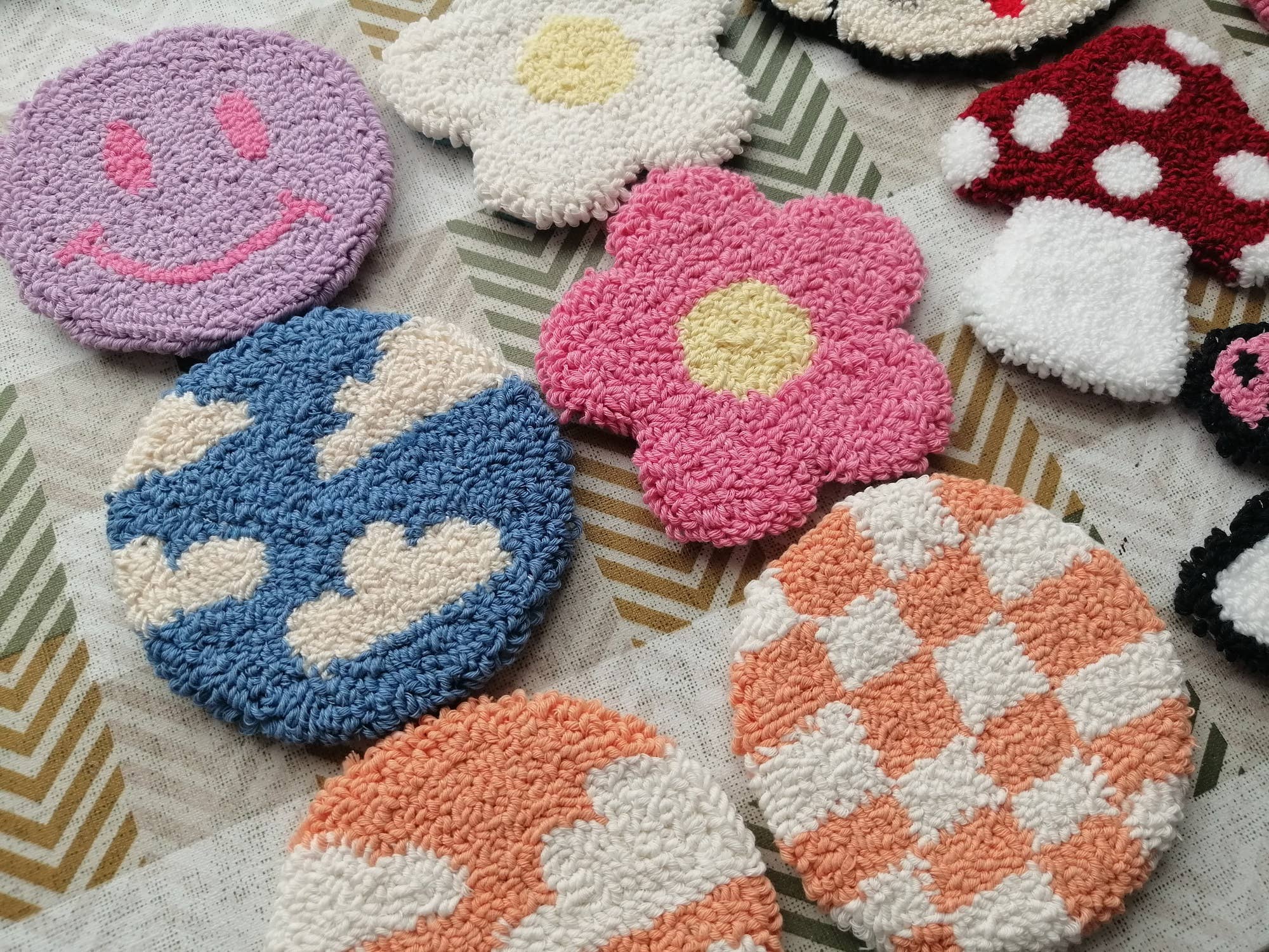 despinacrafting - Vente Sous-verre - Sous-verre tufté, sous-verre à café Punch Needle6