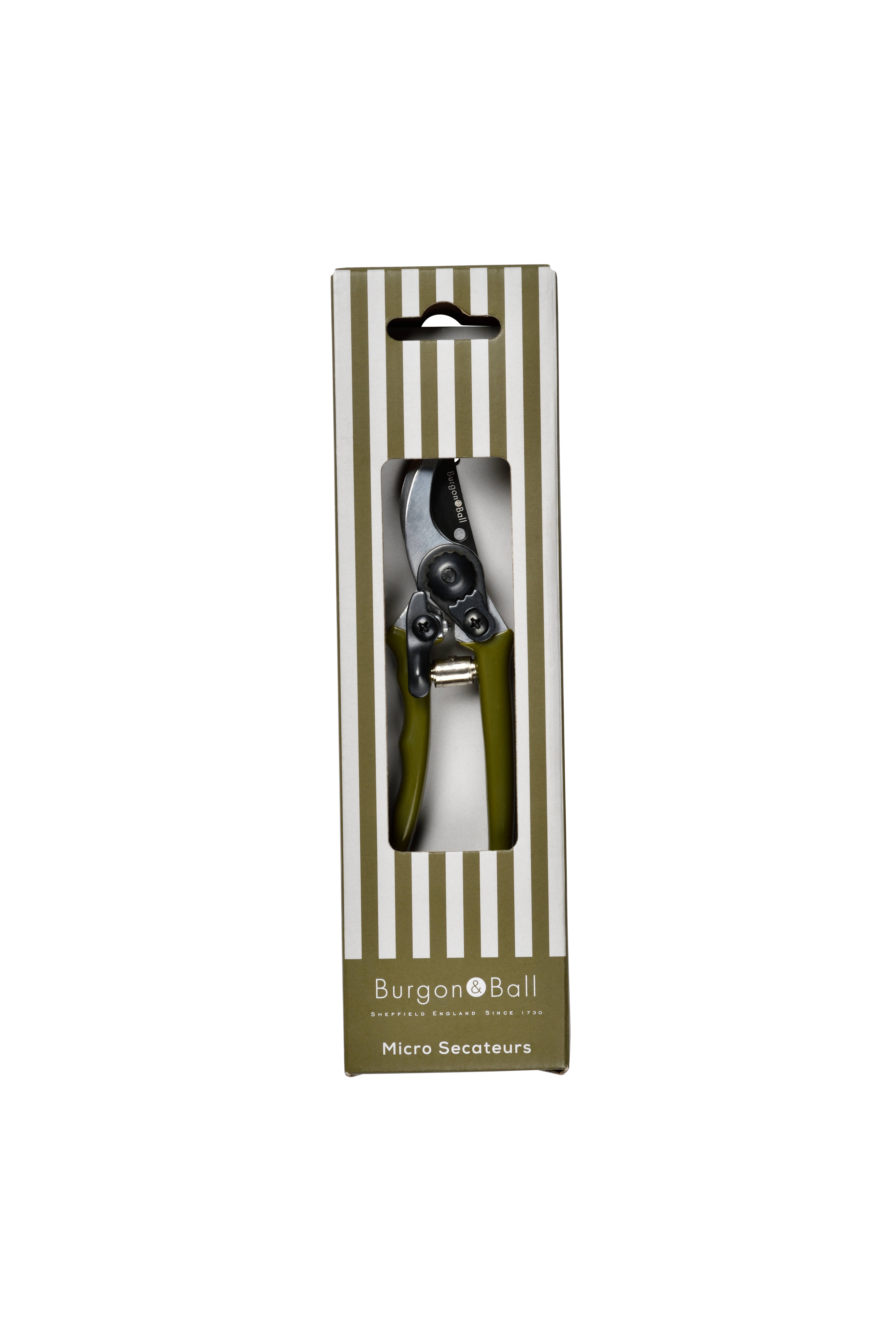 Burgon and Ball – wholesale Garden tool – NEW Collectors Olive Micro Secateurs1