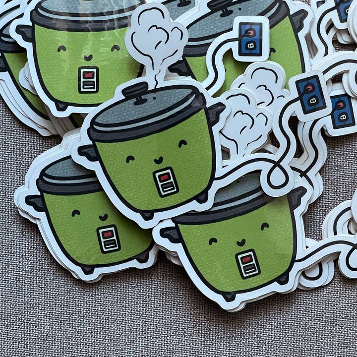 Lacelit | Stationery & Gifts by Kimberly Kuniko – wholesale Sticker – Genki Rice Cooker | Vinyl Die-Cut Sticker1