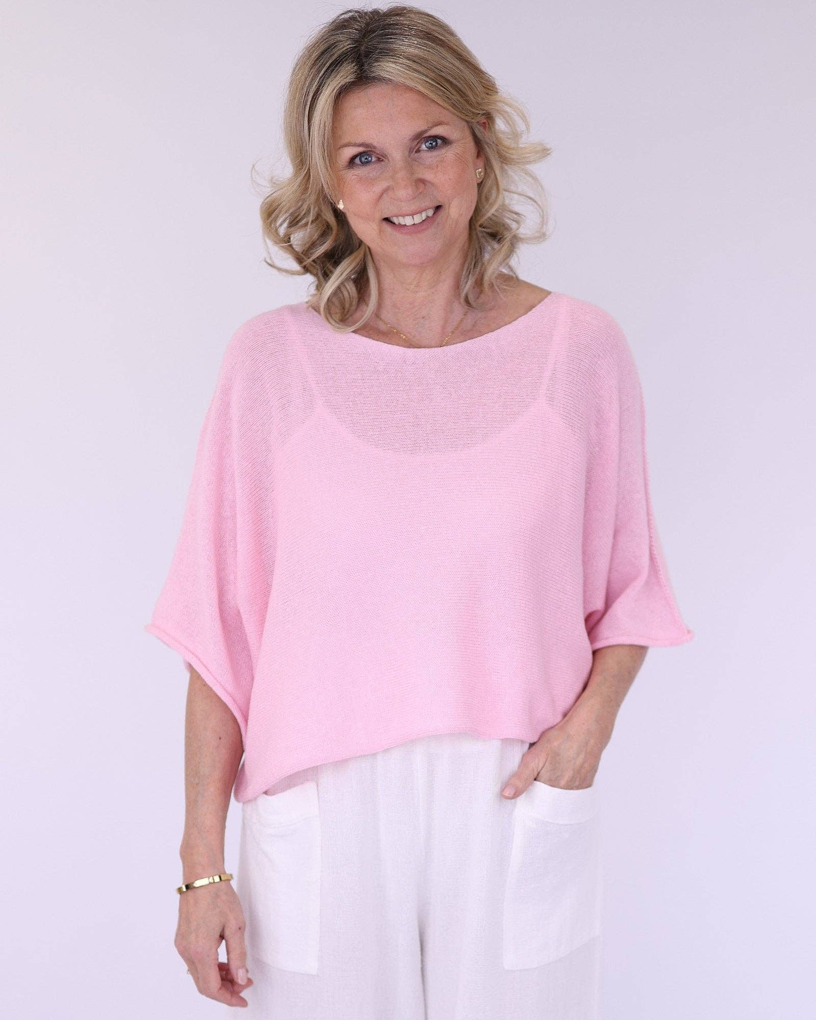 Cadenza Italy Ltd - Vendita all'ingrosso Top in maglia - Donna - Top corto a tunica in misto cotone4