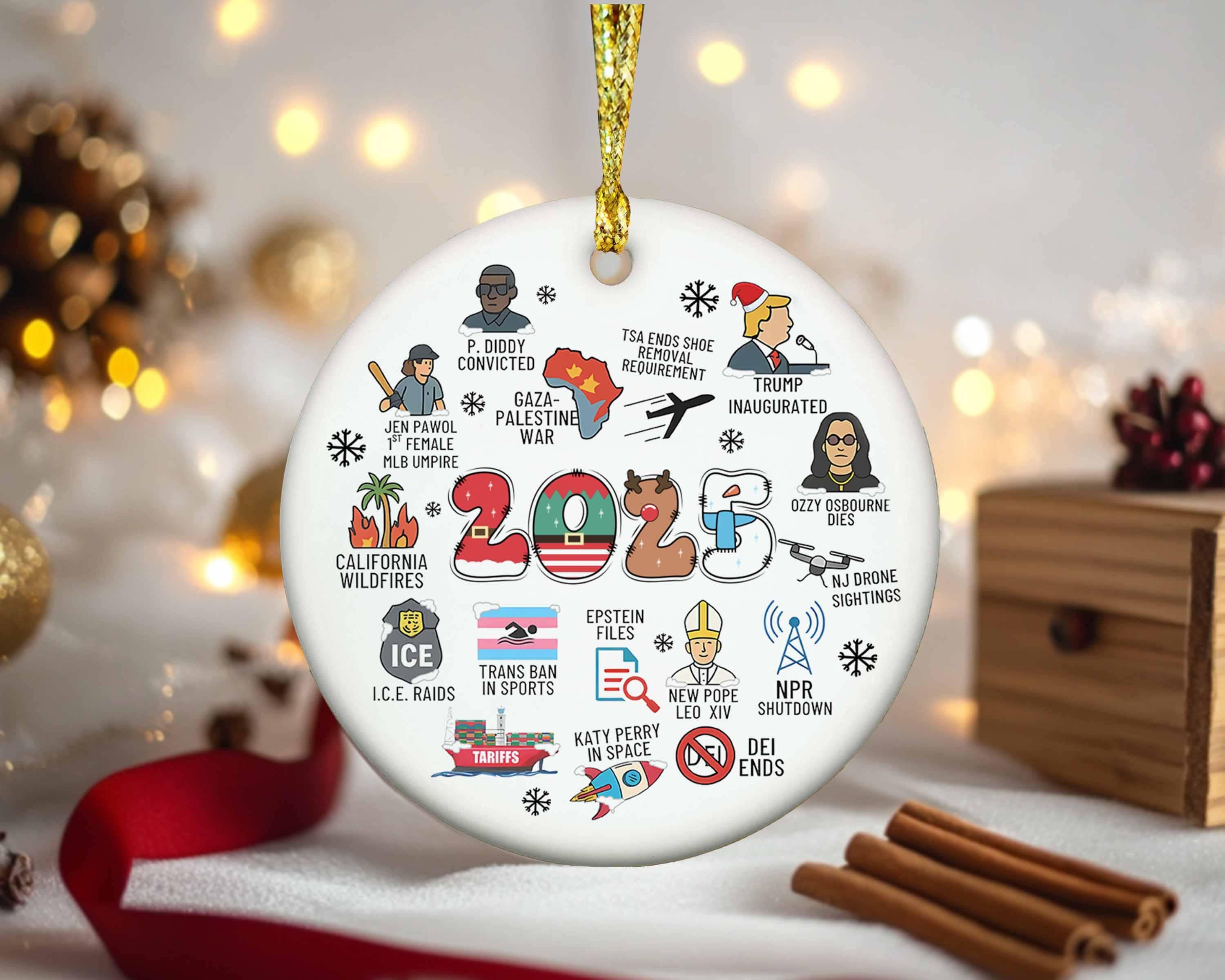 Embrova - Venta al por mayor Adornos - Adorno de Navidad de Revisión del Año 2025, Adorno Navideño Divertido4