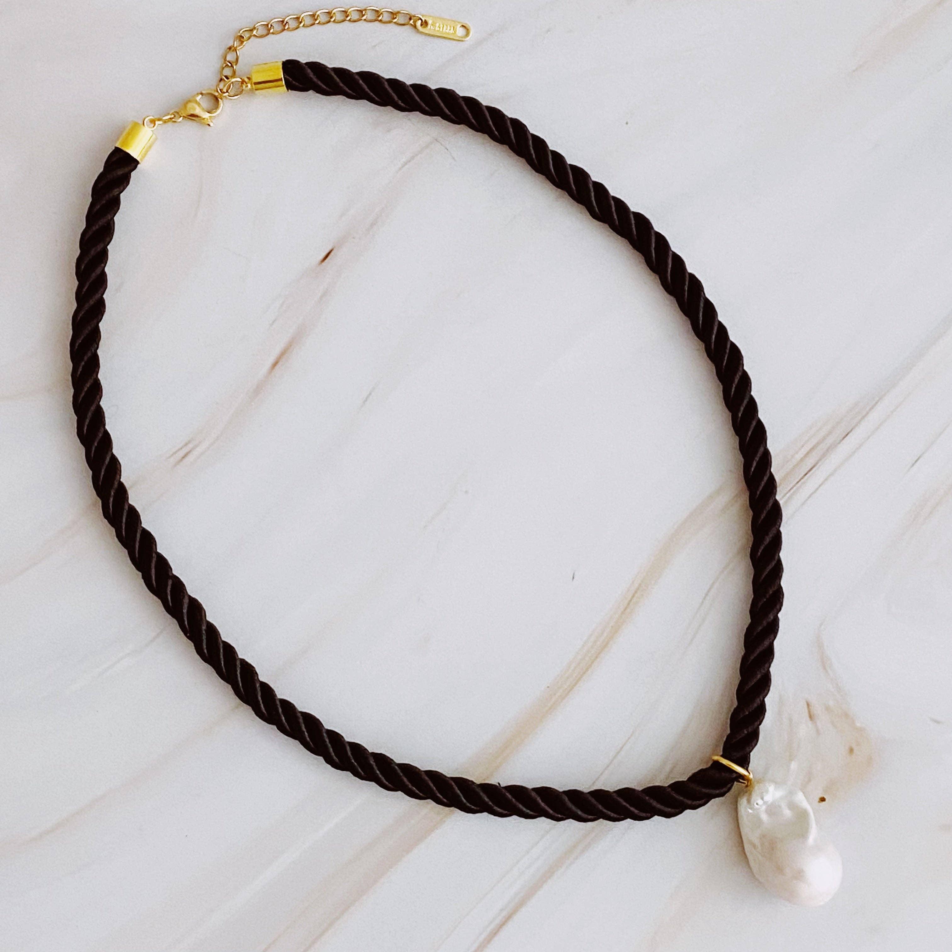 Ellison+Young - Wholesale Beaded/Pearl Necklace - Satin Rope Baroque Pearl Necklace1