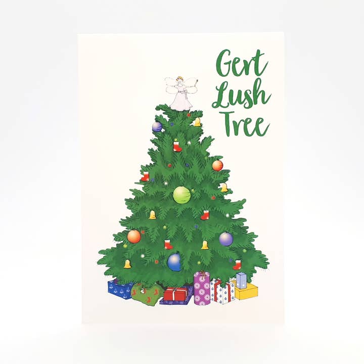 Bristol Brizzle Christmas Card - Lush Tree for wholesale by dona B drawings