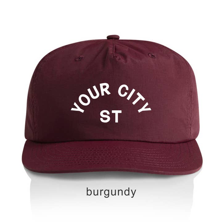 Endless August Supply Co. - Vente Casquette à visière plate – unisexe - Chapeau en nylon personnalisé Arch City | Chapeau avec nom | Chapeau de ville7