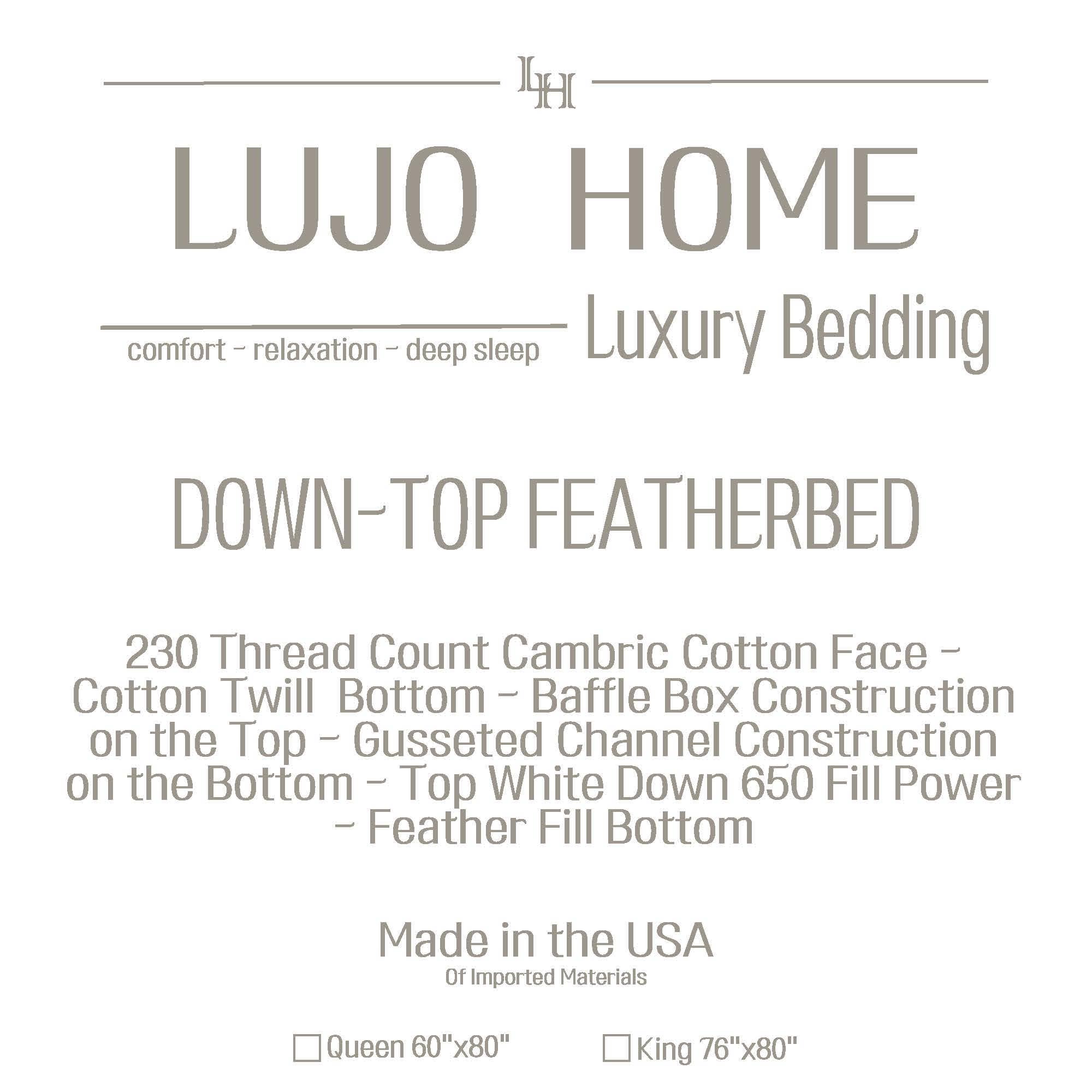 Down Decor - Vente Lit - Lit en plumes — Doux et résistant — Couche supérieure en duvet
2