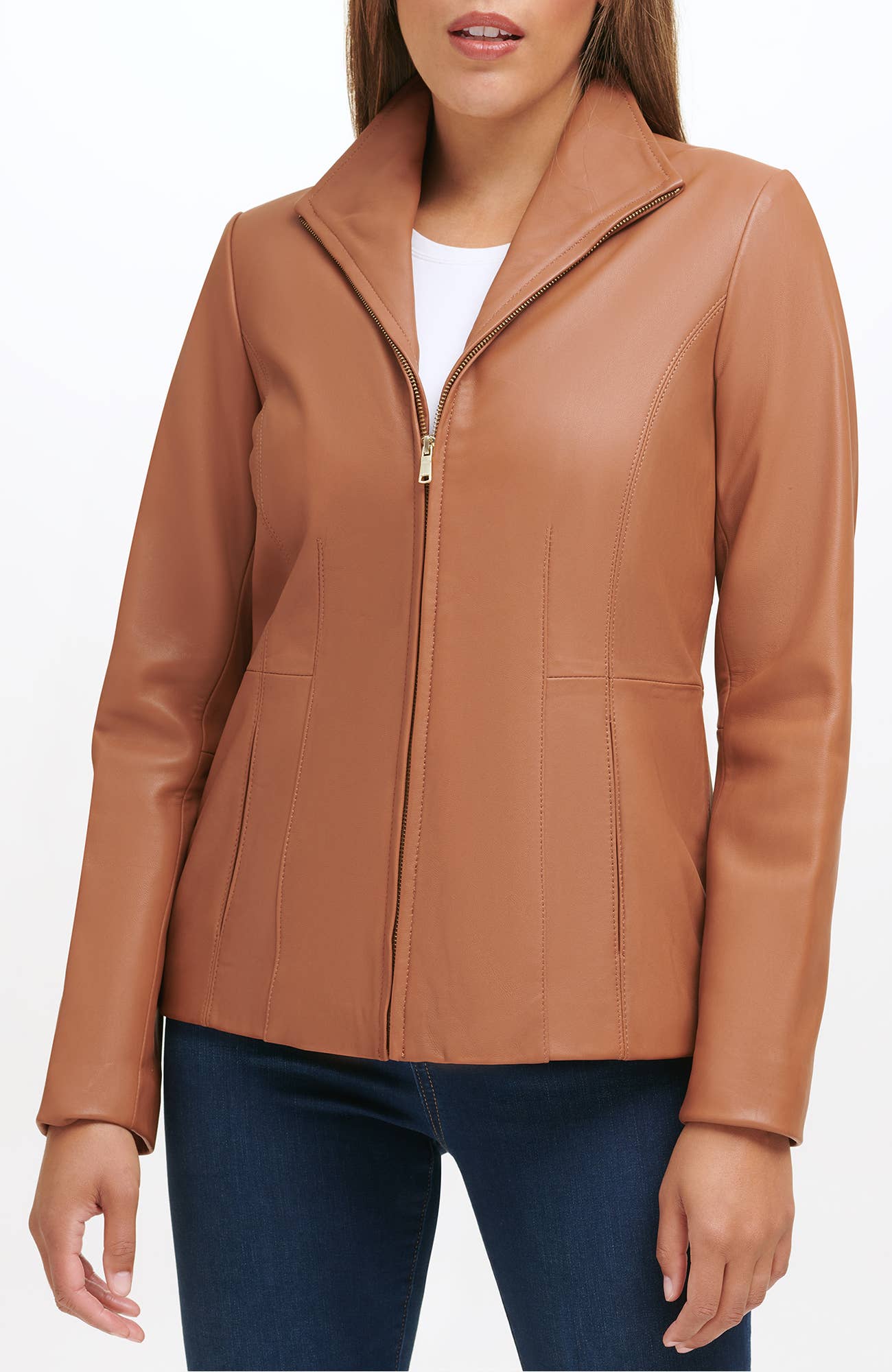 Cole Haan - Wholesale Leather Jacket - Women's - Cole Haan Wing Collar Leather Jacket1