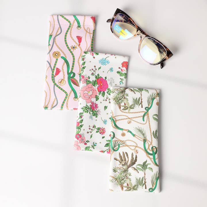 ASSORTED COLOR Floral Print Eyeglasses Sunglasses Pouch for wholesale on Faire