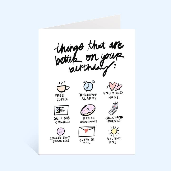 Things That Are Better on Your Birthday Card for wholesale by bellwell