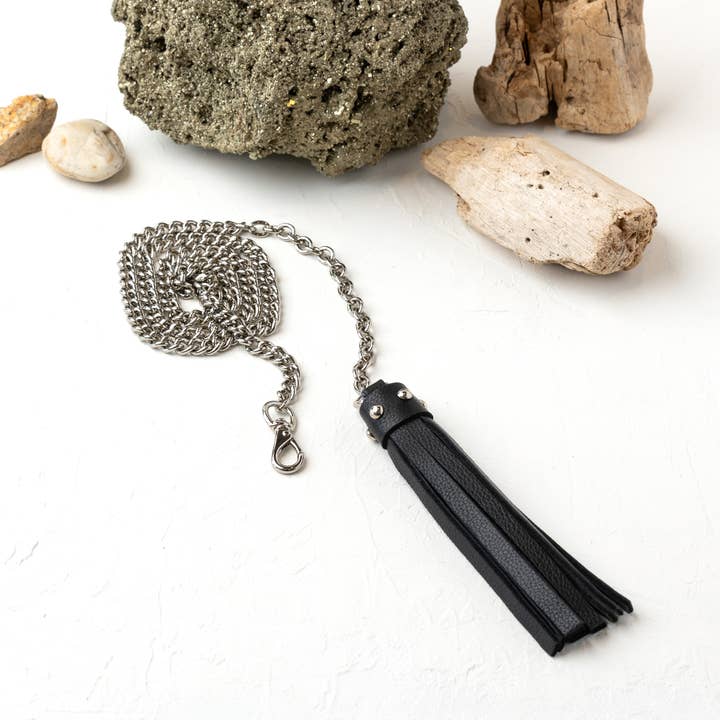 Tassel Chain Belt Black Licorice/N for wholesale by BijouRocks by Reine Krief
