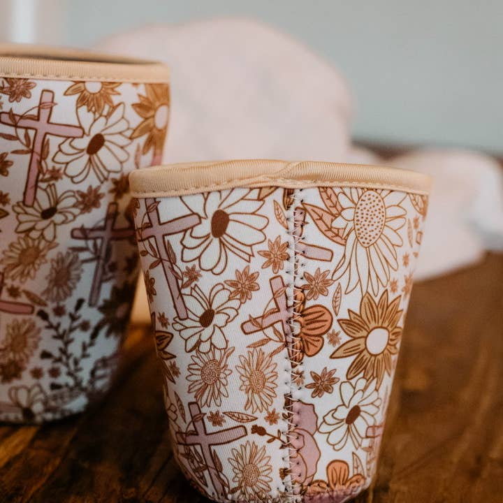Abundantly Yours - Wholesale Drink Huggers & Koozies - Floral Coffee Sleeve | Coffee Shop Products