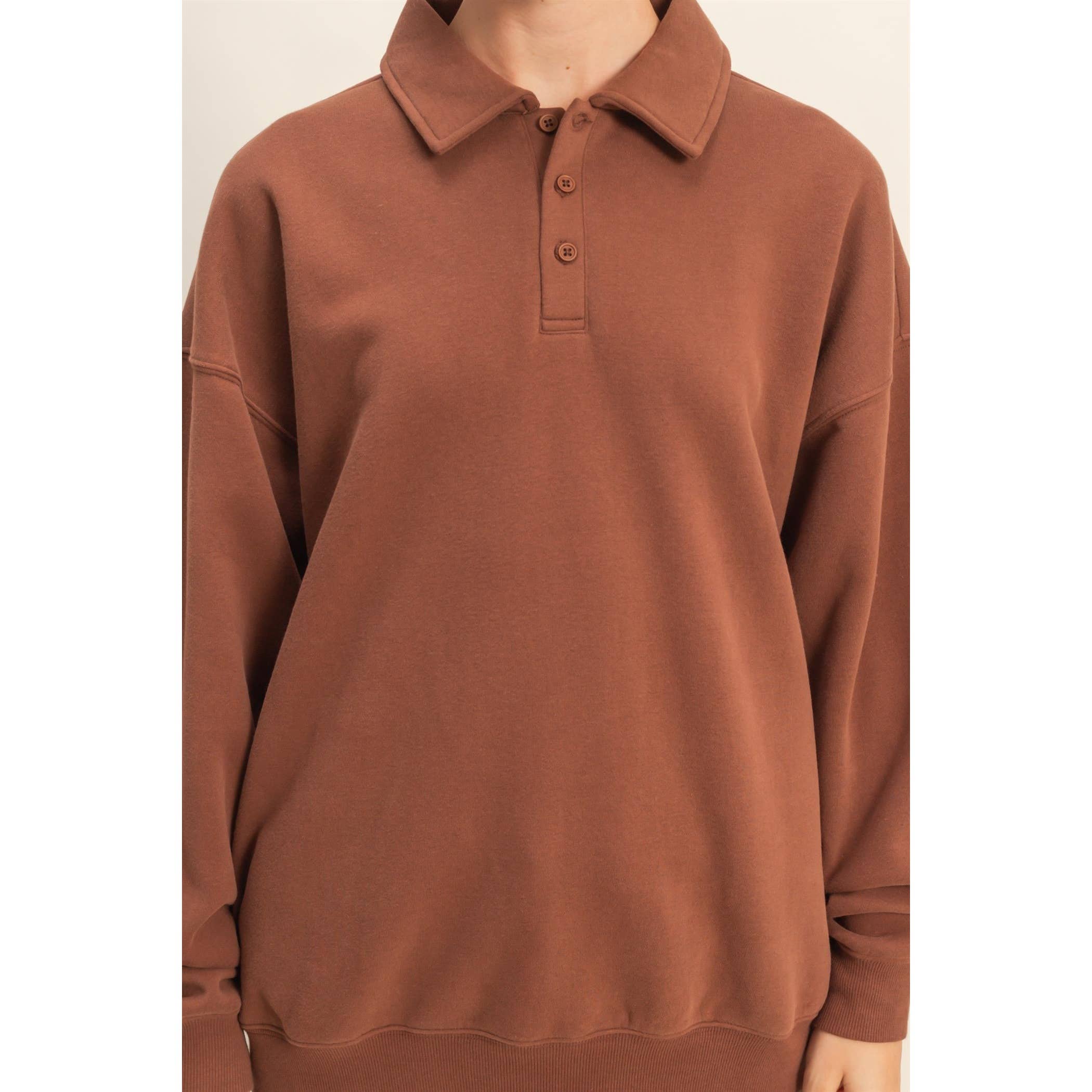 HYFVE - Wholesale Sweatshirt - Women's - Oversized Polo Collared Pullover16