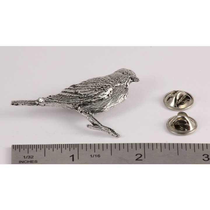 Creative Pewter Designs - Wholesale Brooch - American Robin Bird Pewter Lapel Pin Brooch, B1072