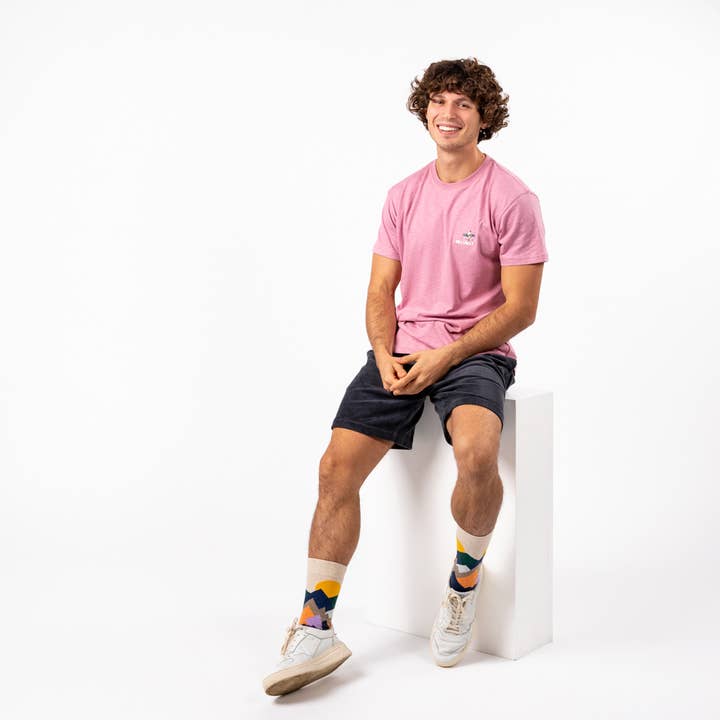 BILLYBELT - Wholesale T-Shirt - Men's - Surfer 100% organic cotton T-shirt - Pink1