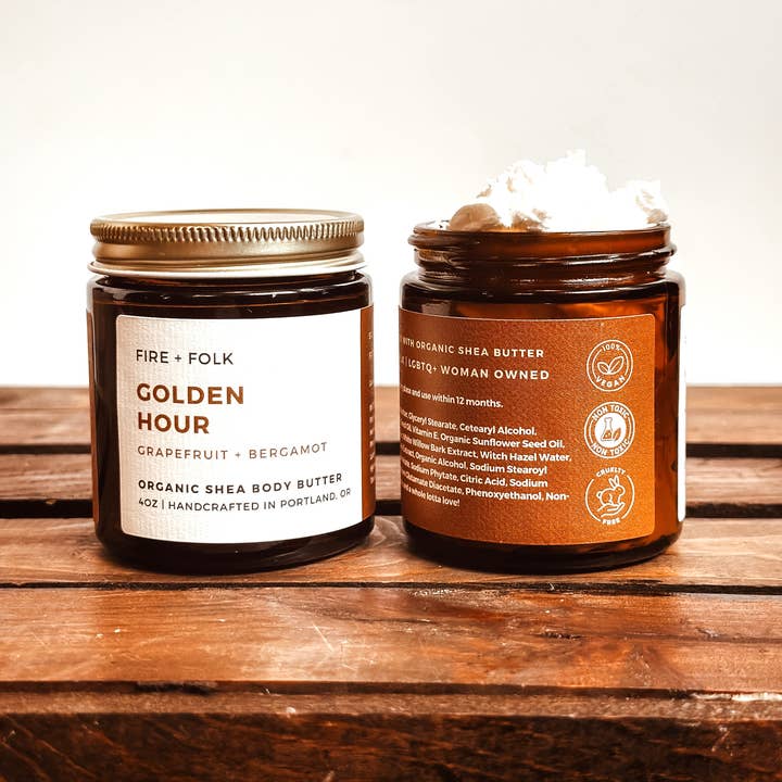 Golden Hour | 4oz Organic Shea Body Butter for wholesale by FIRE + FOLK