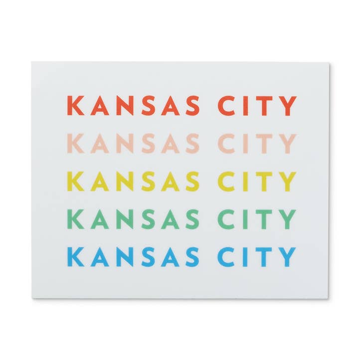 Rainbow Kansas City Sticker - White for wholesale by Ampersand Design Studio