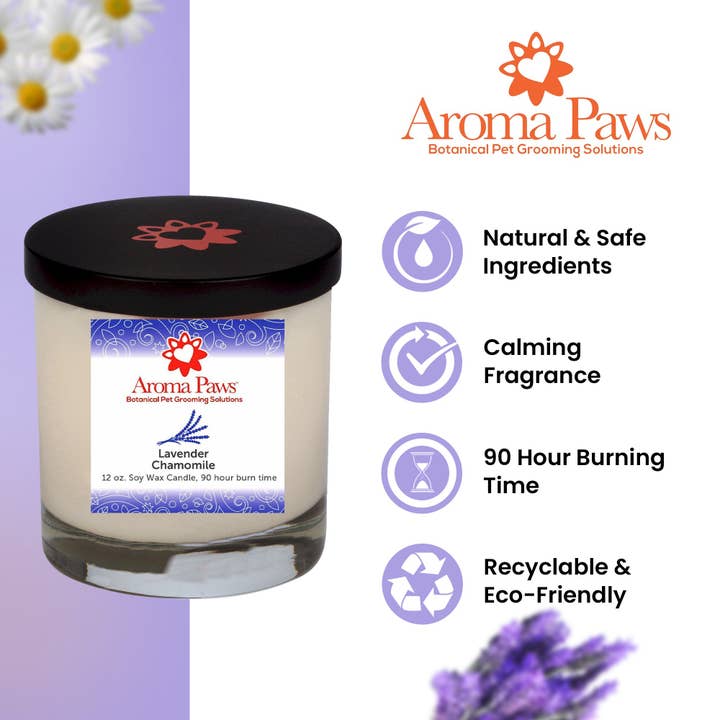 12 Oz Candle Lavender Chamomile for wholesale by Aroma Paws