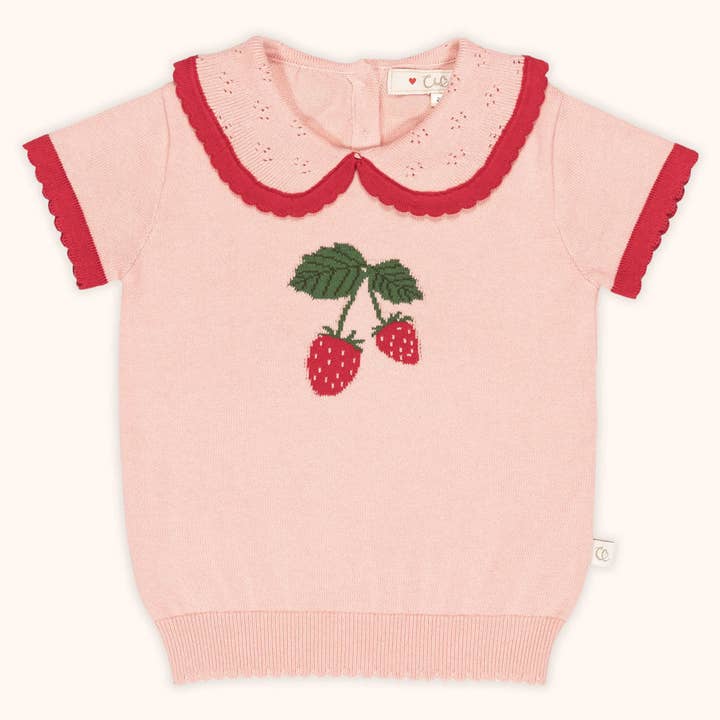 “Strawberry” Knitted Polo Top for wholesale by ChaBil ltd