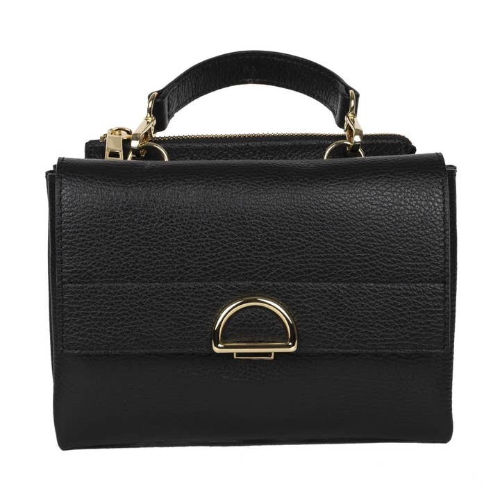 Bolso al hombro Franca de piel negra para venta al por mayor de Shirin Sehan