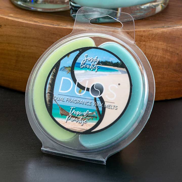 DUOS Wax Melts Candles - Tropical Paradise / Sandy Beaches for wholesale by The Candle Cottage & DUOS Dual Fragrance Candles
