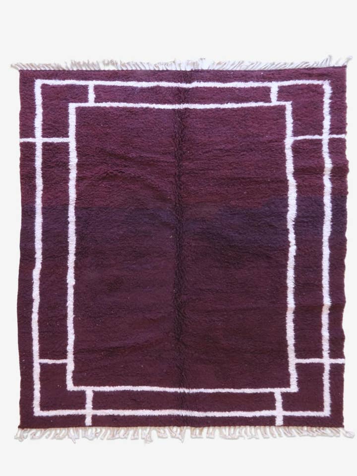 Handmade Wool Purple Area Rug With Geometric design 8x10ft for wholesale by bazarifinagh