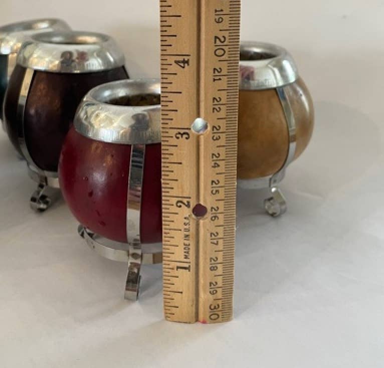 SoulMate Yerba Co. LLC - Wholesale Tea Pot - Maté Gourd with Curled Silver Feet - 4oz4