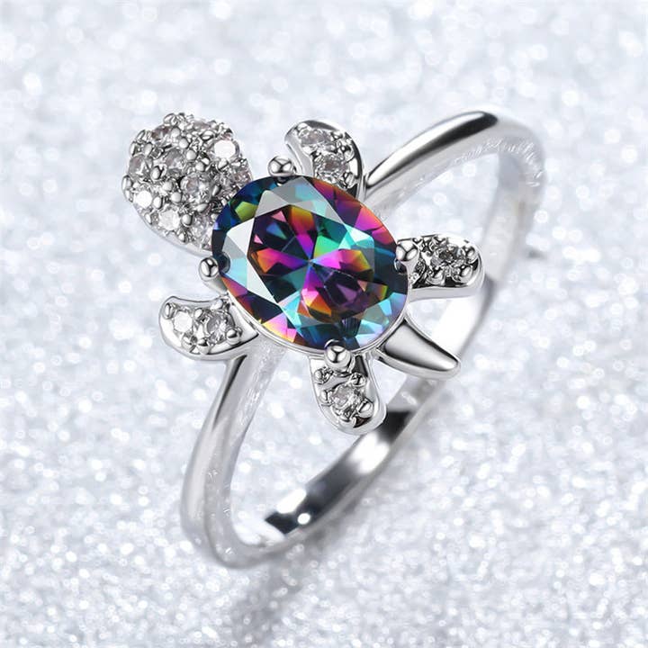 Perimade & Co. LLC - Wholesale Cocktail/Statement Ring - Colored Stone Sea Turtle Statement Ring in Solid Copper