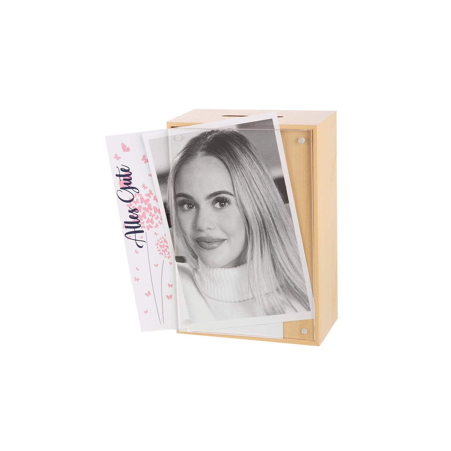 clear brown Photo frame, rectangular money box Swap, h.16 cm for wholesale on Faire4