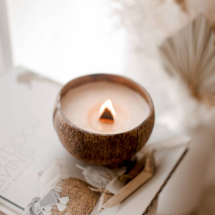 Q Home Australia - Vendita all'ingrosso Candela in vasetto - Set di candele in cocco - Timber Wick2