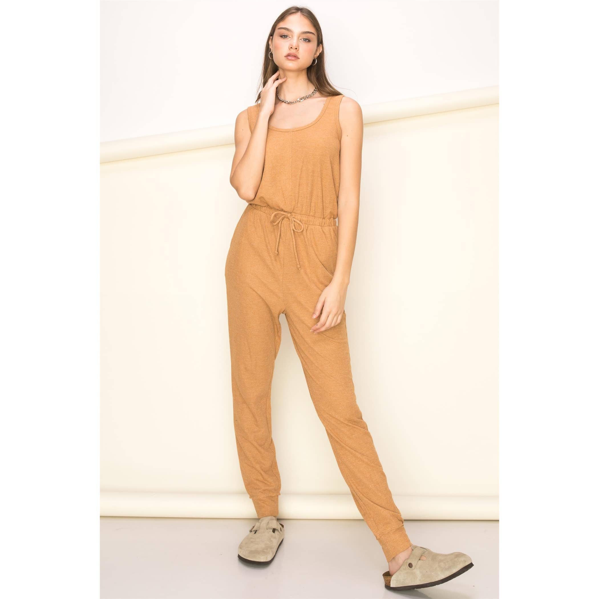 BRUNT SOCKER Ärmlös jumpsuit med dragsko för wholesale på Faire0