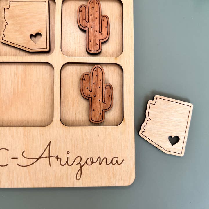 Birch House Games & Gifts – wholesale Board game – Arizona State Gift - Tic-Tac-Toe AZ Game - Customizable
