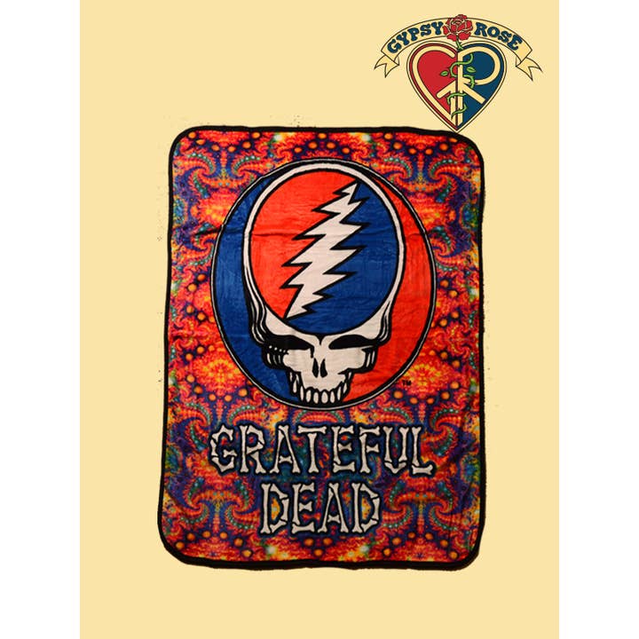 Gypsy Rose - Wholesale Throw Blanket - Grateful Dead Psychedelic Steal Your Face Throw Blanket