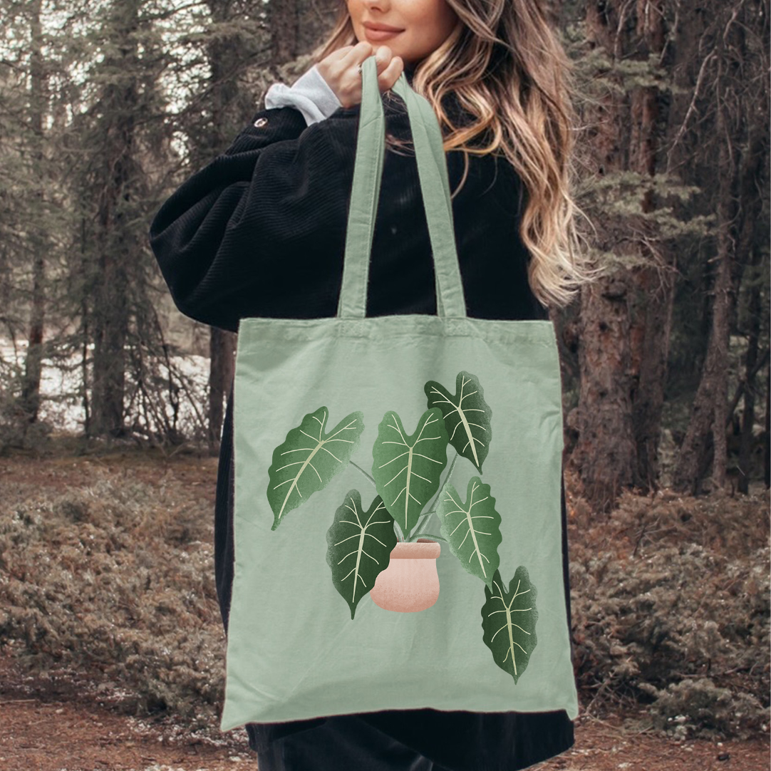 Tilda&Theo - Wholesale Tote Bag - Women's - Cotton bag potted plant begonia plant - Zimmerp jute bag3