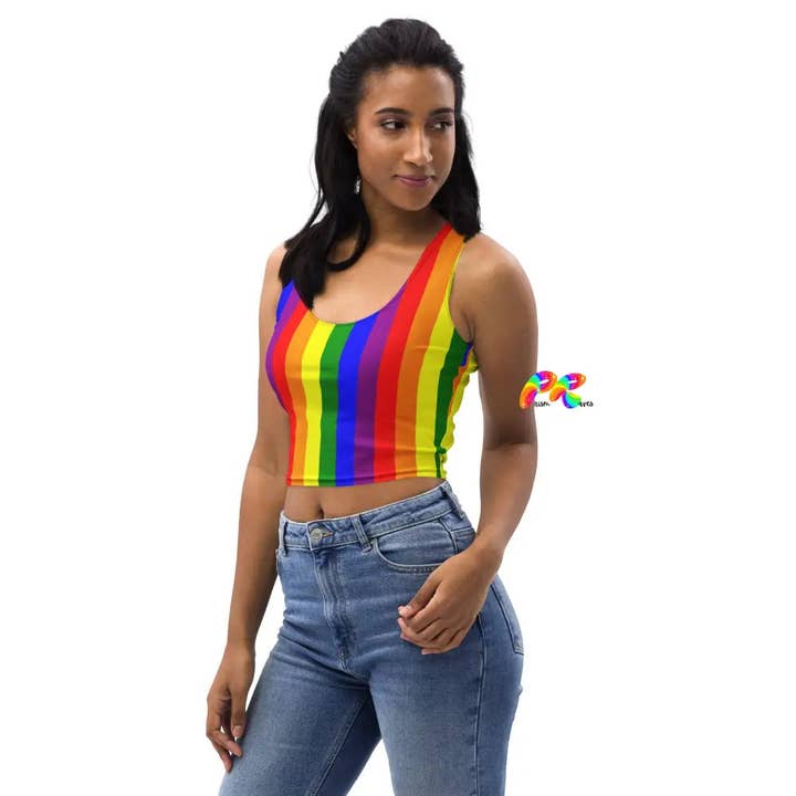 Pride Stripes Crop Top and other Purchase Wholesale combining yarn to make yarn. Free Returns & Net 60 Terms on Faire trending on Faire.