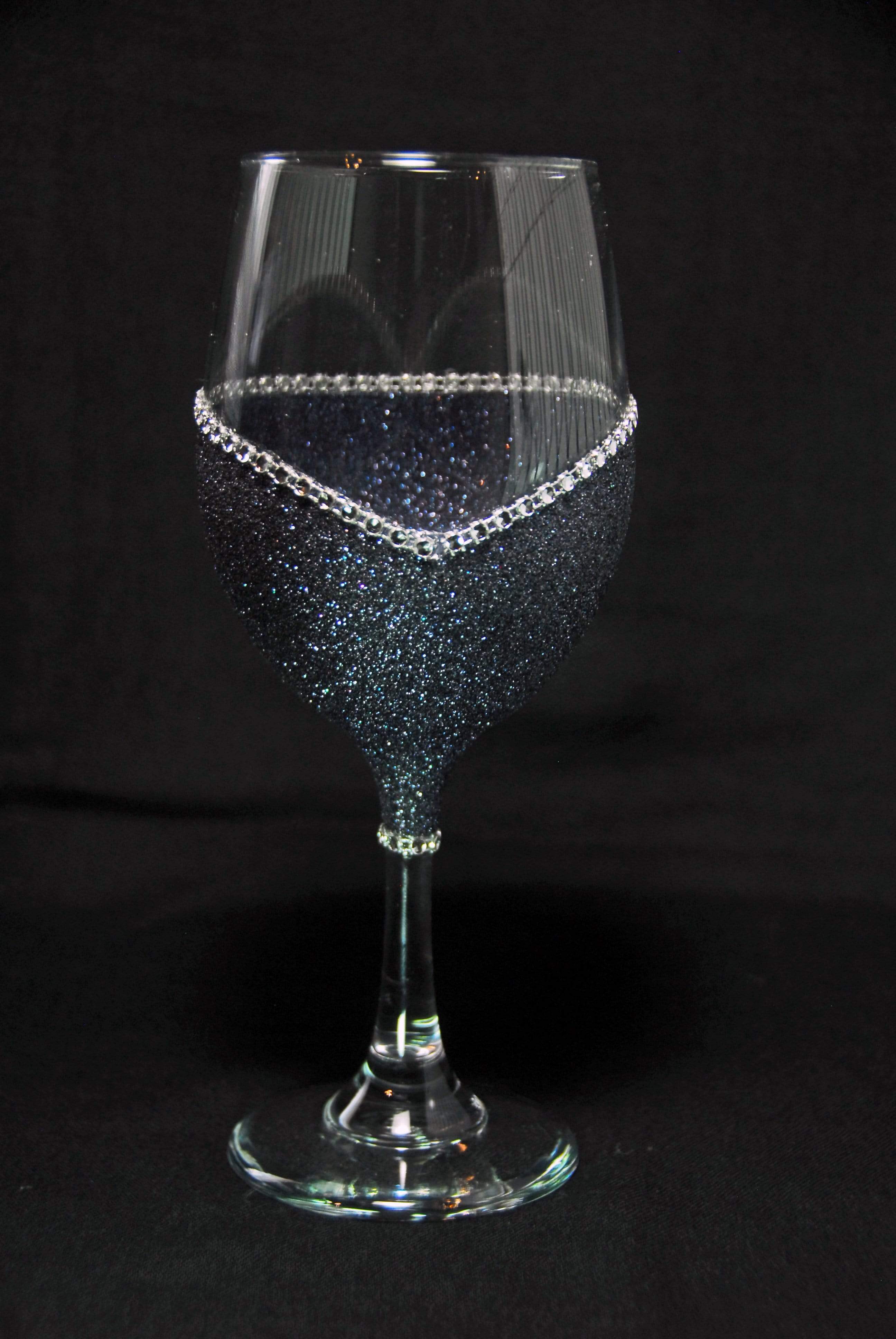 WineyBitches.Co - Wholesale Wine Glass - Bride (Wedding Rings Design) – Handmade Bling Wine Glass (Wedding Party Collection)12